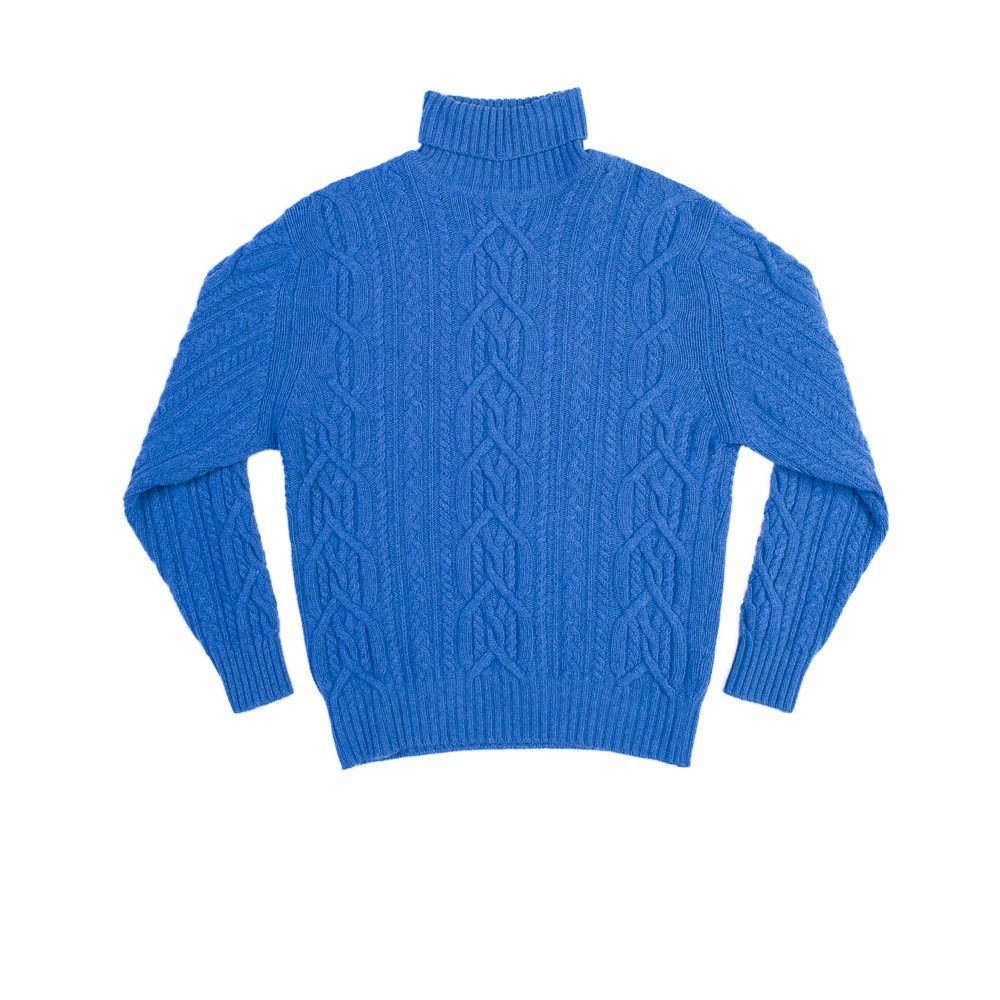 Save 38% Womens Clothing Jumpers and knitwear Turtlenecks Gentry Portofino Wool Roll Neck Knit Jumper in Blue 