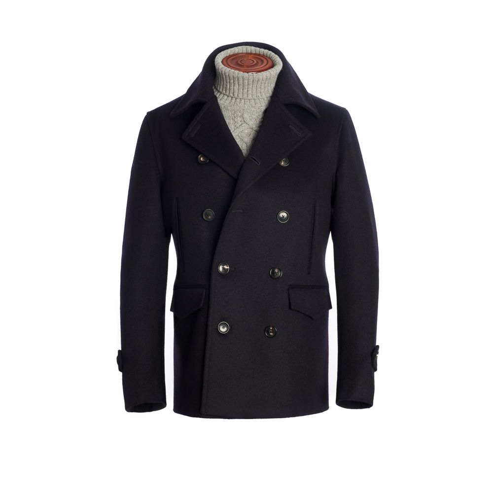 The Leith Pea Coat - Navy Blue