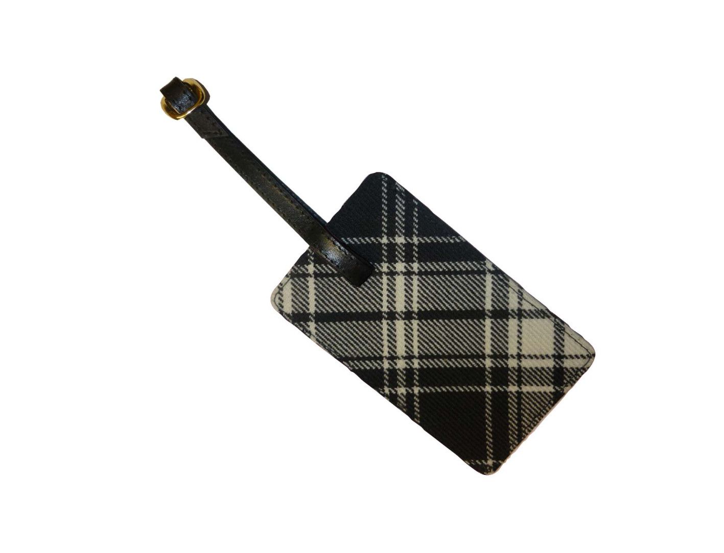 Luggage Tag in Kinloch Anderson Black and White Tartan