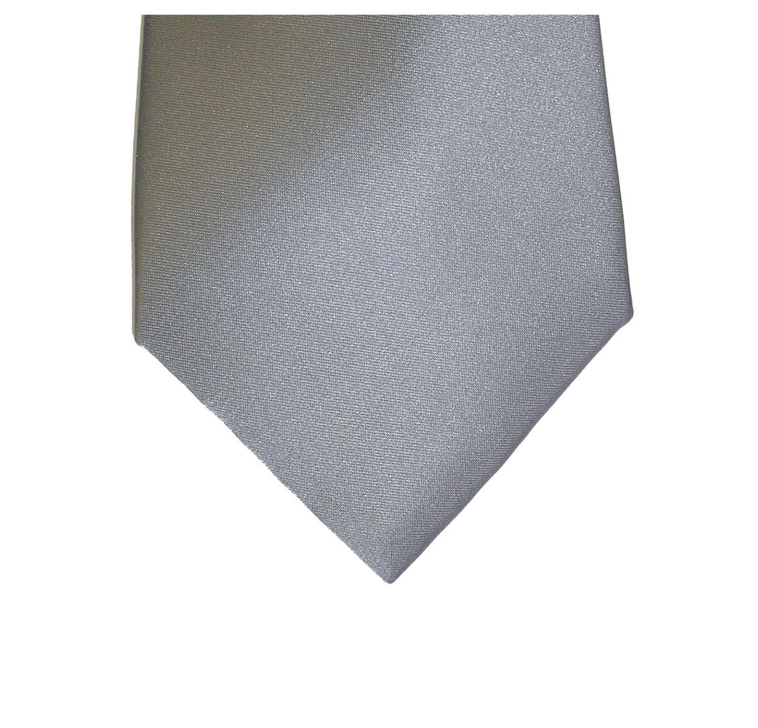 Wedding Tie in Polyester Plain Silver Grey
