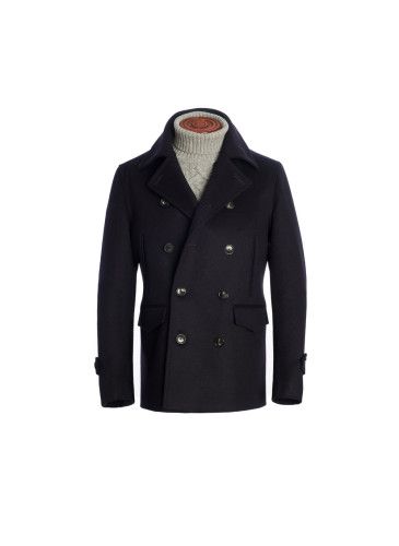 The Leith Pea Coat - Navy Blue - Kinloch Anderson