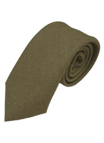 Light Olive Tweed Tie in Pure New Wool - Kinloch Anderson
