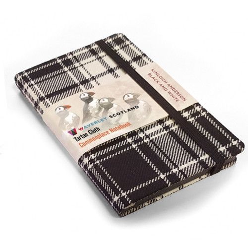 Kinloch Anderson Commonplace Notebook in Kinloch Anderson Black and White Tartan