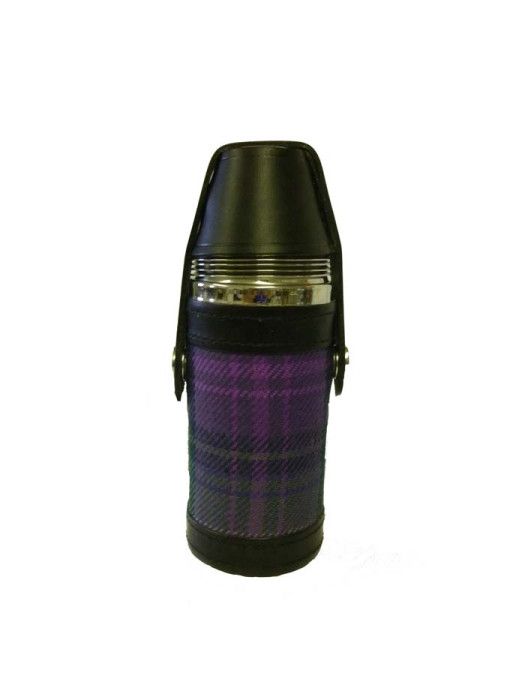 Hunting Flask with cups in Kinloch Anderson Heather Tartan 