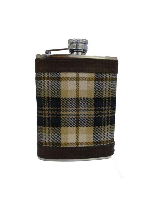 Kinloch Anderson House Check Hip Flask