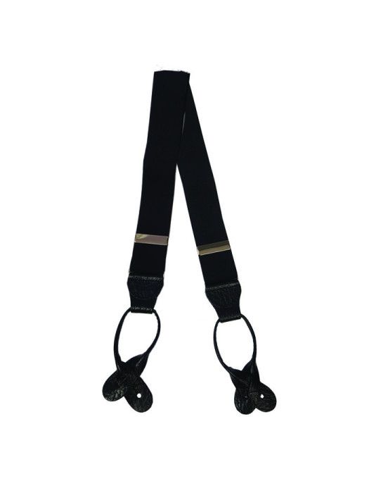 Rolled Leather End Braces - black