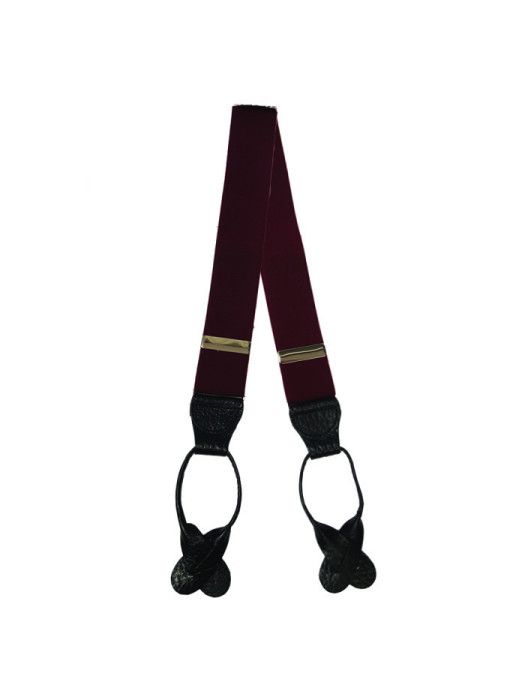 Rolled Leather End Braces - burgundy