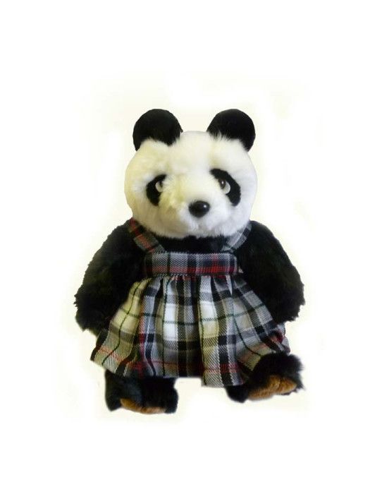 Soft Toy Panda with Tartan Pinafore