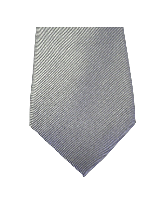 Wedding Tie in Pure Silk Plain Silver Grey