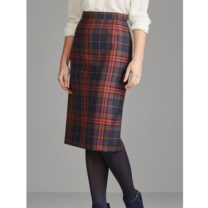 Straight skirt with kick pleat at ... - Kinloch Anderson