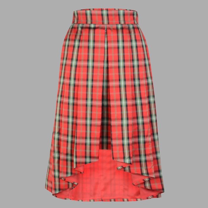 THE PLEATED LILLY SILK SKIRT IN RUTHVEN TARTAN