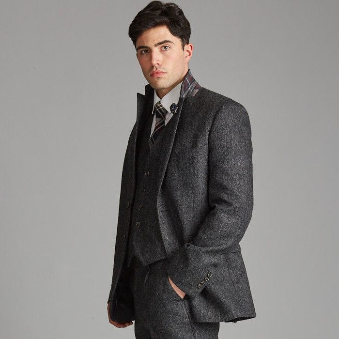 The Cairngorm Highland Jacket in Charcoal Grey Tweed