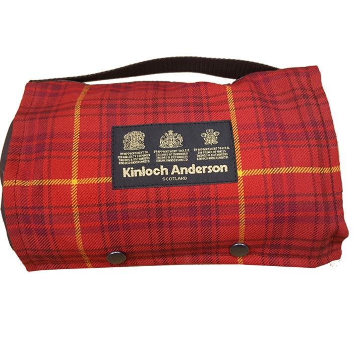 The Kinloch Anderson Picnic Rug - Kinloch Anderson Rowanberry Tartan with Wax Waterproof Back