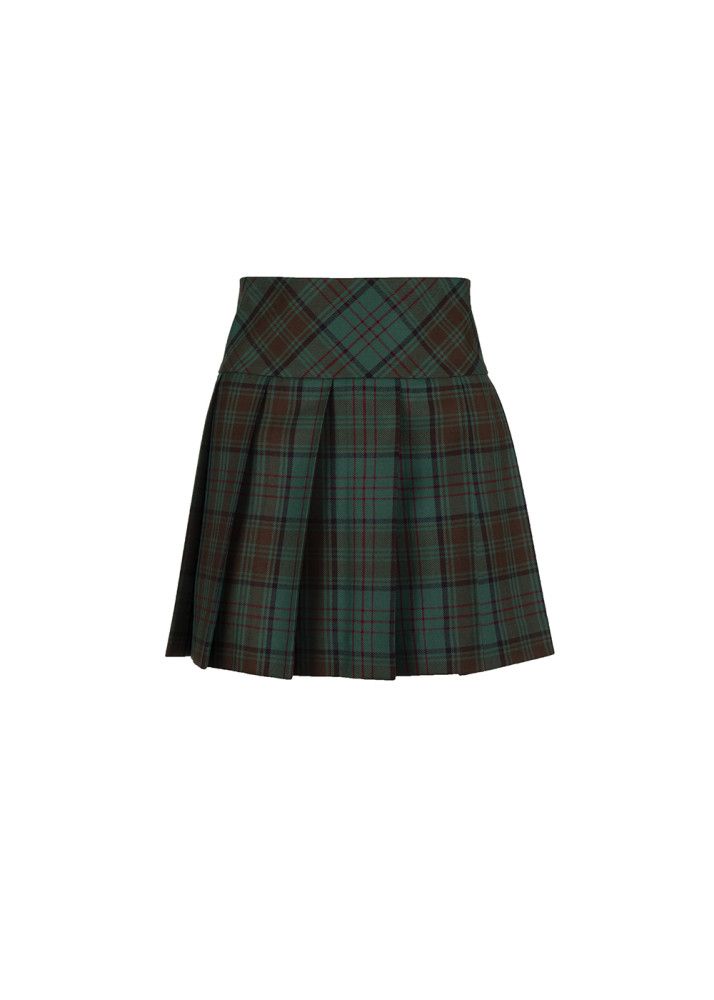Hipster Pleated Skirt in County Dublin Tartan - Mini Length