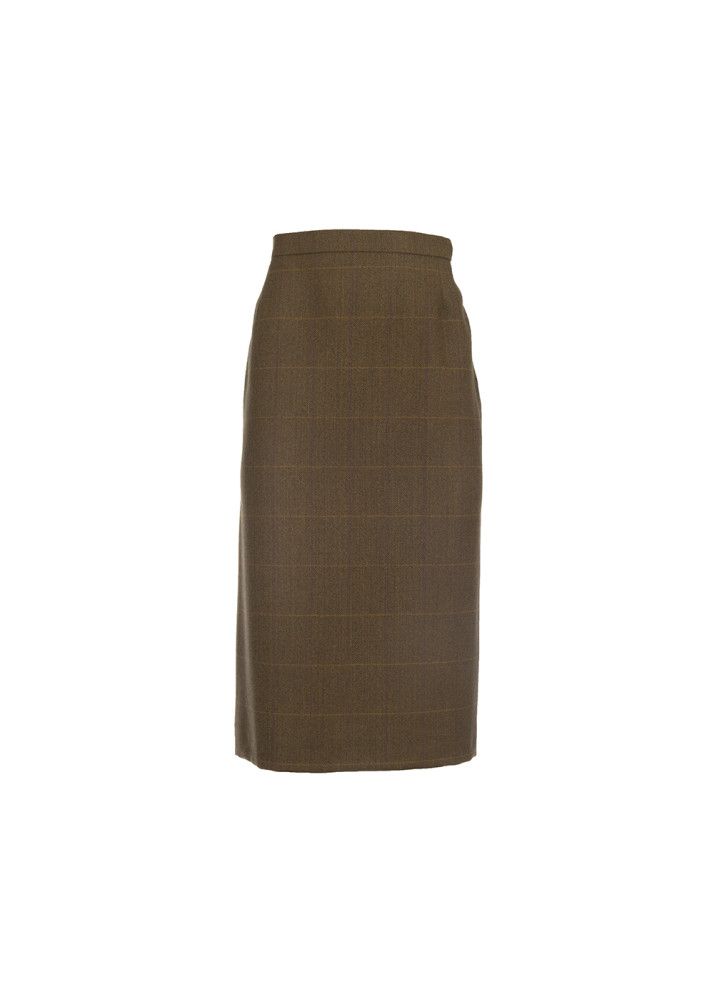 Classic Straight Skirt in Lightweight Brown Tweed