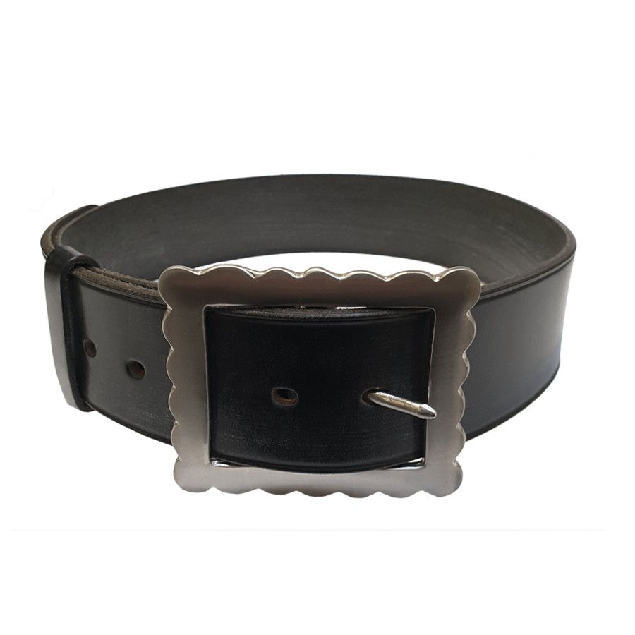 Day Belt in Bridle Leather with Solid Brass Nickel Plated Buckle in Black -  Kinloch Anderson