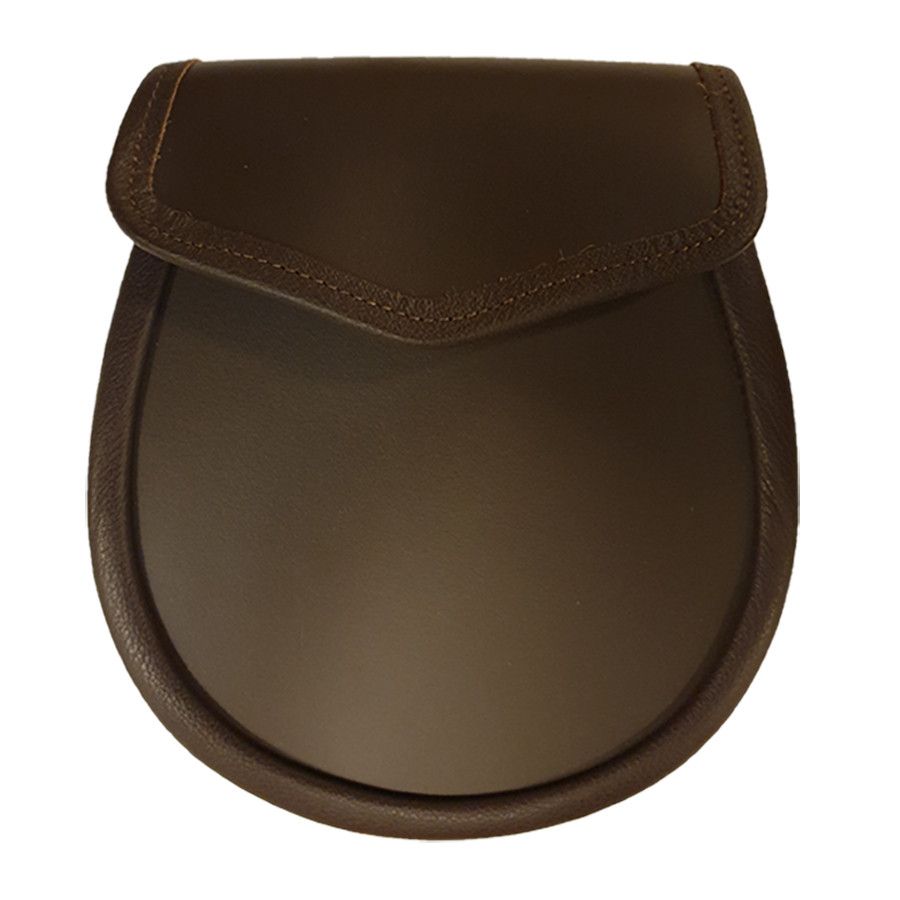Kilt Daywear Regimental Style Simplistic Sporran in Brown Leather for Kilts 