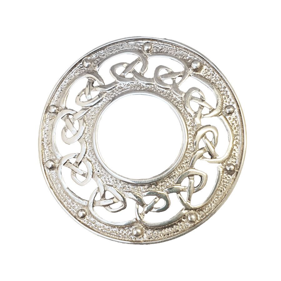 Celtic Small Plaid Brooch in Sterling Silver