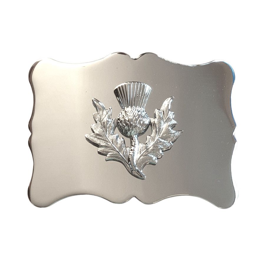 Thistle Design Buckle in Chrome Finish