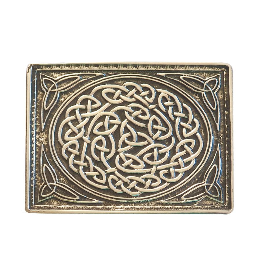 Celtic Knot Design Pewter Buckle in Polished Finish