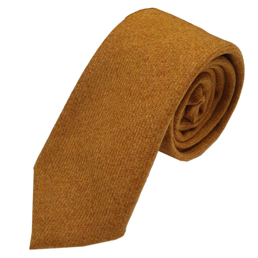 Gold Tweed Tie in Pure New Wool