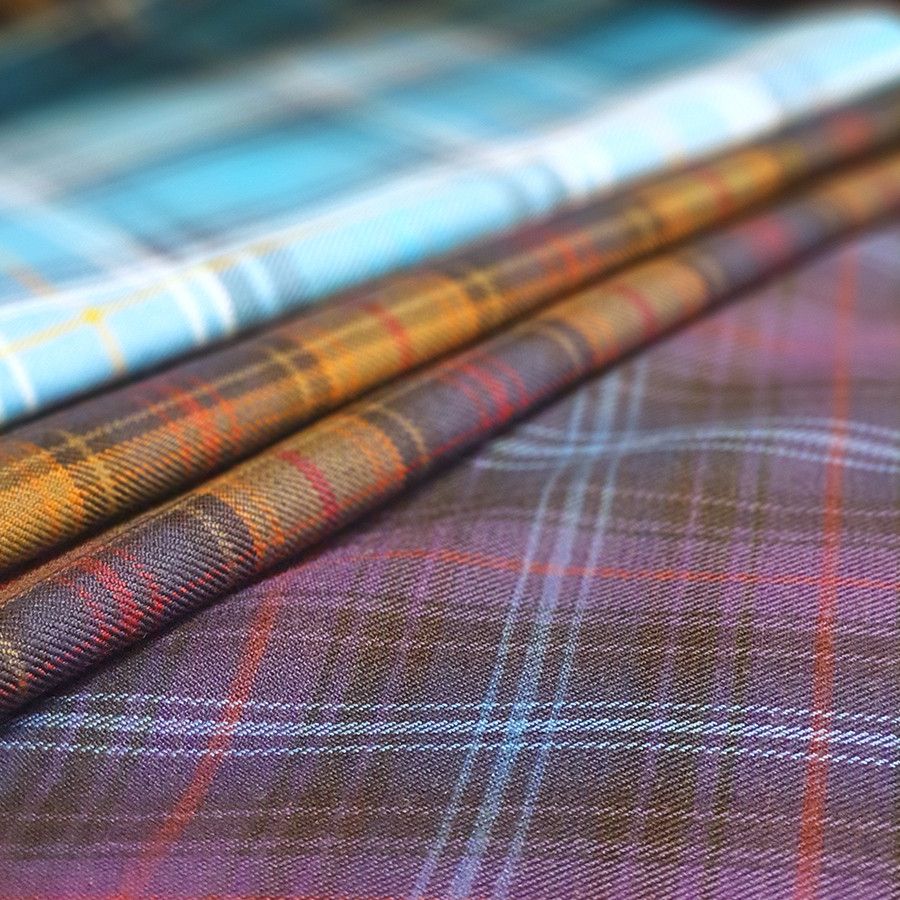 Polyviscose tartan fabric by the metre