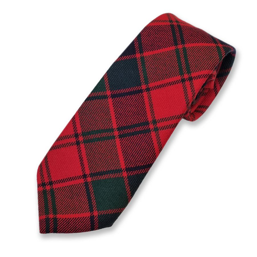 Robertson Red Tartan Tie in Pure New Wool
