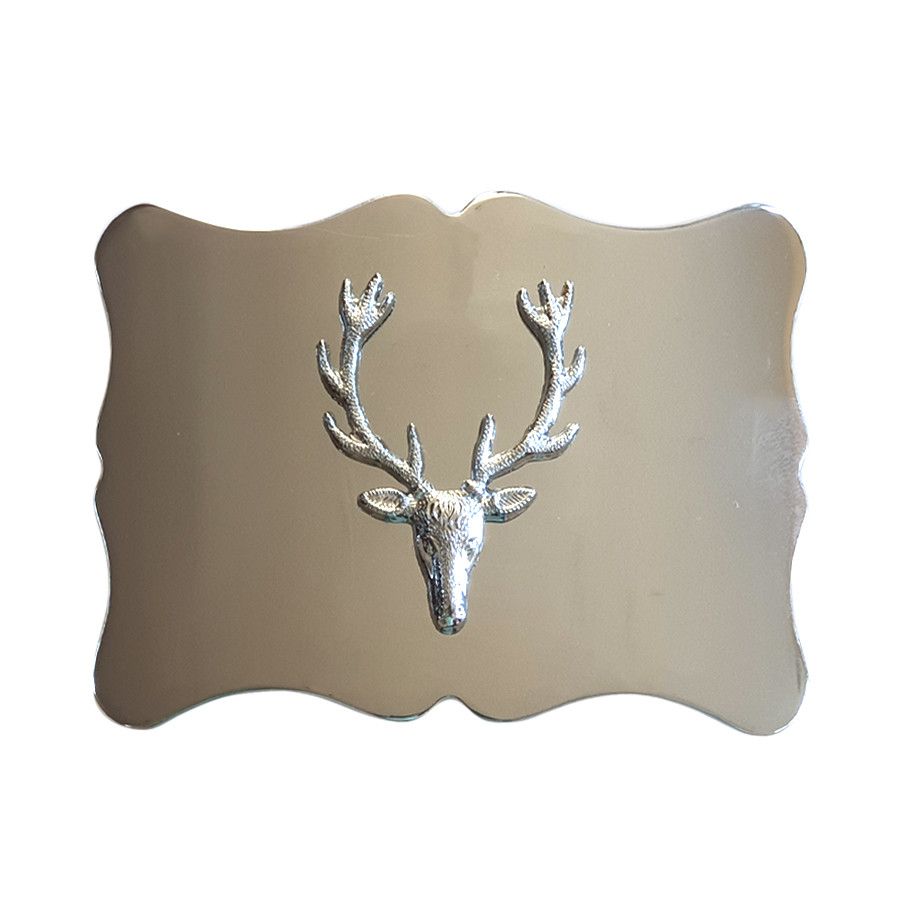 Stags Head Design Buckle in Polished Chrome Finish