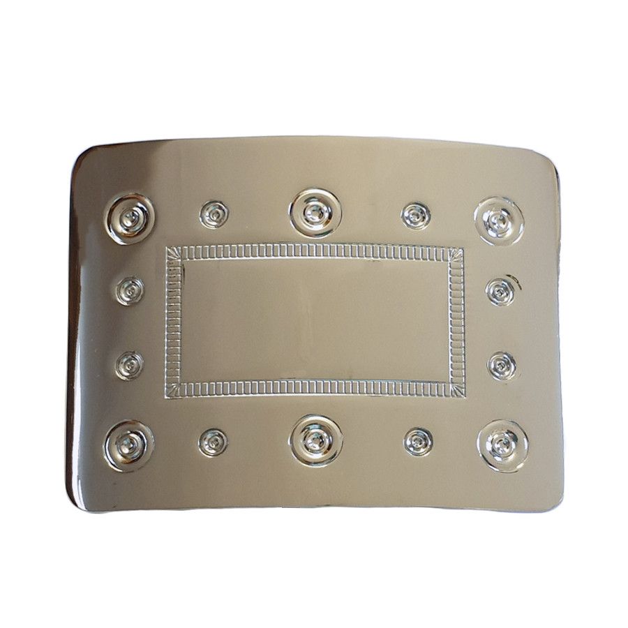 Circle Design Buckle in Chrome Finish
