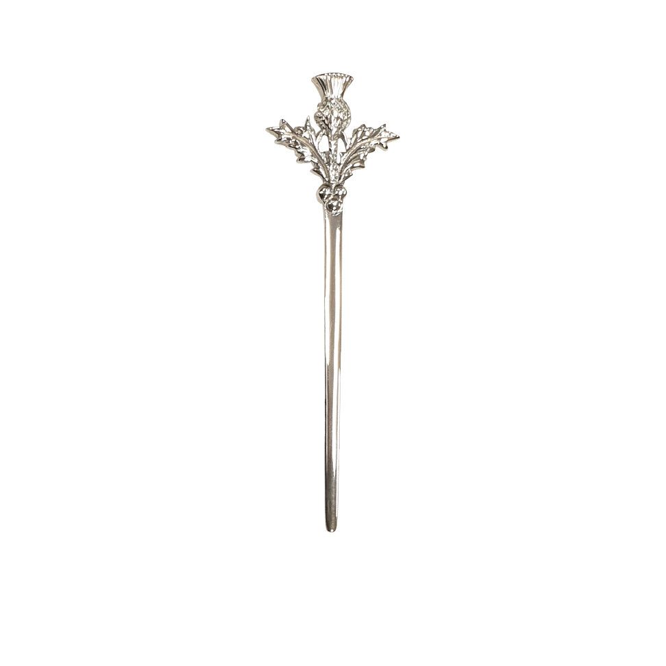 Thistle Kilt Pin in Hallmarked Sterling Silver by Hamilton and Inches