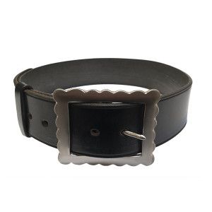 Day Belt in Bridle Leather with Solid Brass Nickel Plated Buckle in Black - Flash Sale!