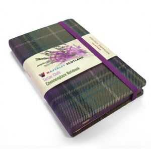 Genuine Tartan Cloth Commonplace Notebook - Kinloch Anderson Heather Tartan