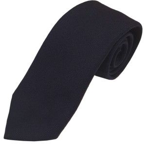 Navy plain wool tie to tone with kilt