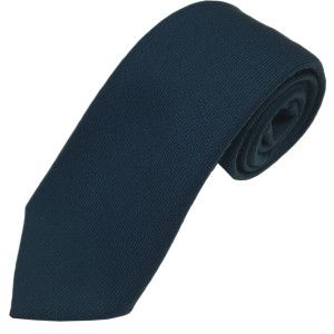 Blue Muted plain wool tie to tone with kilt
