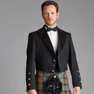 The Kinloch Anderson Coatee and Vest in Black Barathea