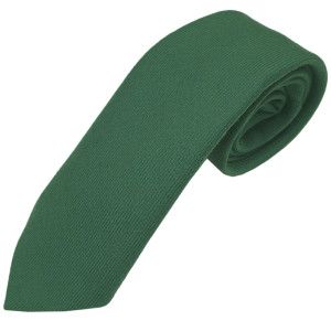 FOS Green plain wool tie to tone with kilt