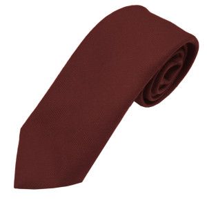 Red Muted plain wool tie to tone with kilt