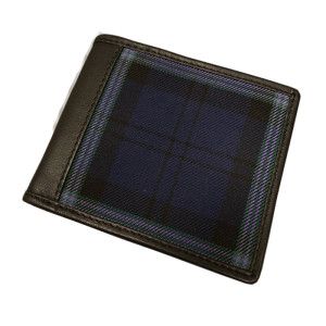 Scottish Rugby Tartan and Black Leather Dress Wallet 