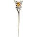 Celtic Knot and Citrine Stone Kilt Pin in Hallmarked Sterling Silver by Hamilton and Inches