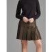 Ladies Hipster Pleated Skirt with Crosscut Waistband Mini Length
