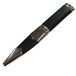 Black Rosewood Handle and Leather Bound Sgian Dubh with Sterling Silver Mounts and Smoky Quartz Stone
