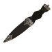 Cross Hatch Celtic Design Sgian Dubh with Plain Top in Polished pewter