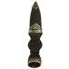 Cross Hatch Celtic Design Sgian Dubh with Amethyst Style Stone in Polished pewter
