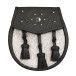 Pony Skin Semi Dress Sporran with Celtic Design Leather Flap and Tassels