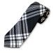 Menzies Black and White Tartan Tie in Pure New Wool