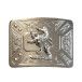 Zoomorphic with Mounted Lion Design Buckle in Chrome Finish