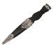 Cross Hatch Handle and Latticed Sterling Silver Sgian Dubh with Smoky Quartz Stone - Reduced to Clear