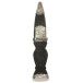 Cross Hatch Handle and Zoomorphic Polished Pewter Design Sgian Dubh with Flat Top - Reduced to Clear