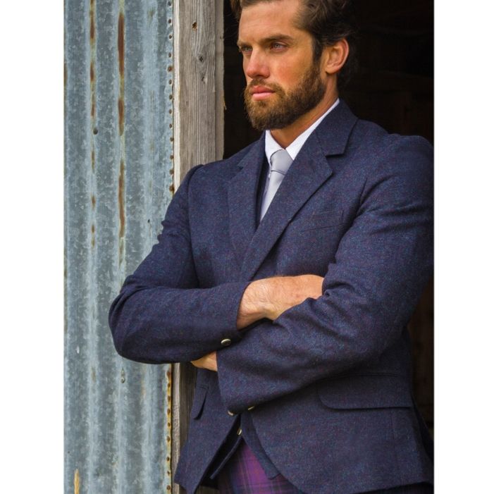 The Kinloch Anderson Day Kilt Jacket in Midnight Ocean Blue Tweed