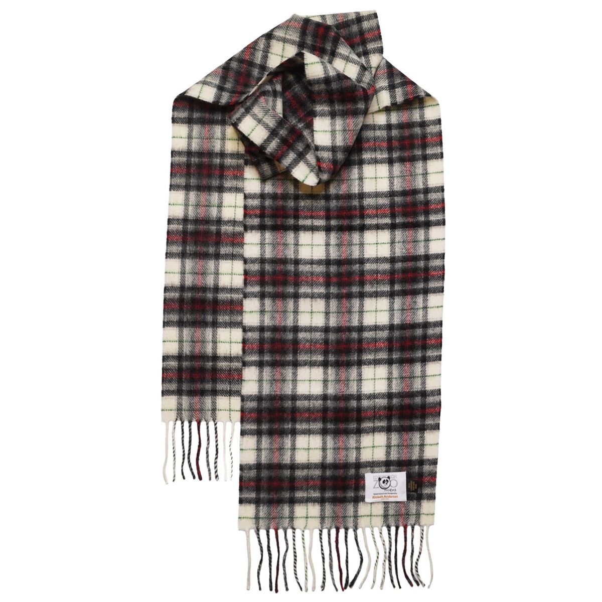 Edinburgh Zoo Panda Tartan Lambswool Scarf | Scottish Heritage